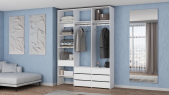 Стеллаж для одежды Мирта 52 BMS белого цвета