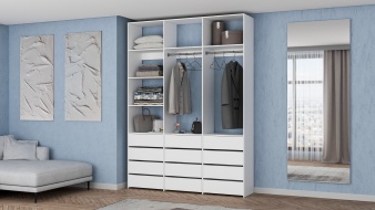 Стеллаж для одежды Мирта 48 BMS белого цвета