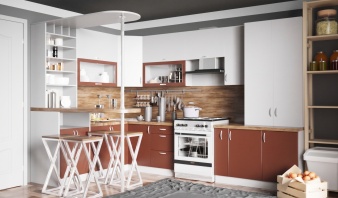 Современная Кухня с барной стойкой Комфорт-1