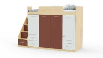 Кровать-чердак Симо 2 BMS с лестницей