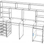 Чертеж Письменный стол Лайт-14 с надстройкой BMS