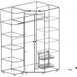 Шкаф угловой ЭМ-1 BMS (1050х2050х600) (Платье - Белье (угл.))