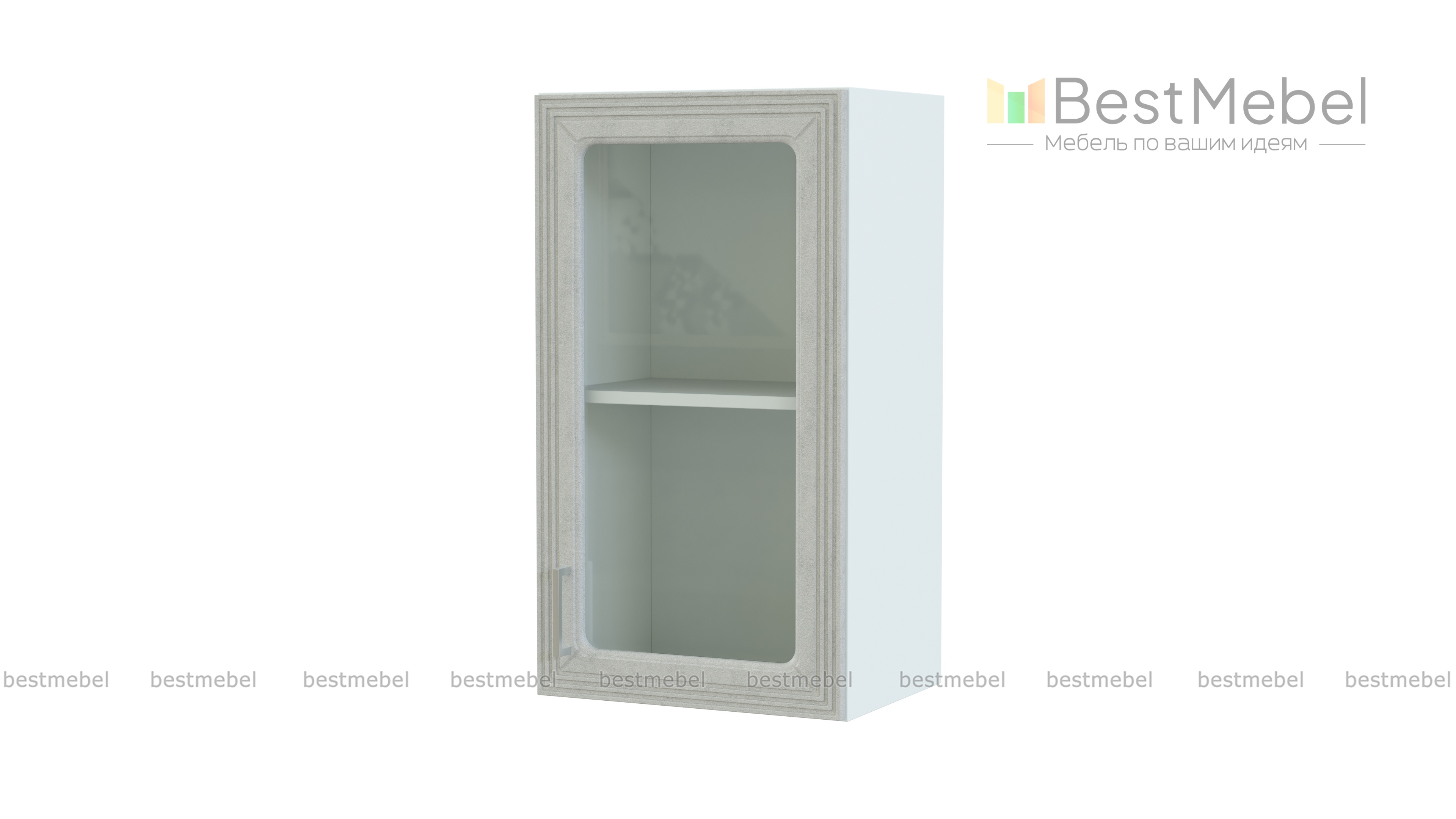 Шкаф навесной дверь со стеклом Ника BMS