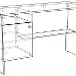 Чертеж Письменный стол с дверкой BMS
