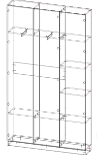 Распашной шкаф Вилета 3  (1400х2500х300)