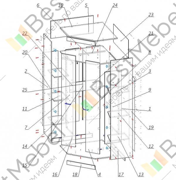 Шкаф угловой дуэт схема сборки