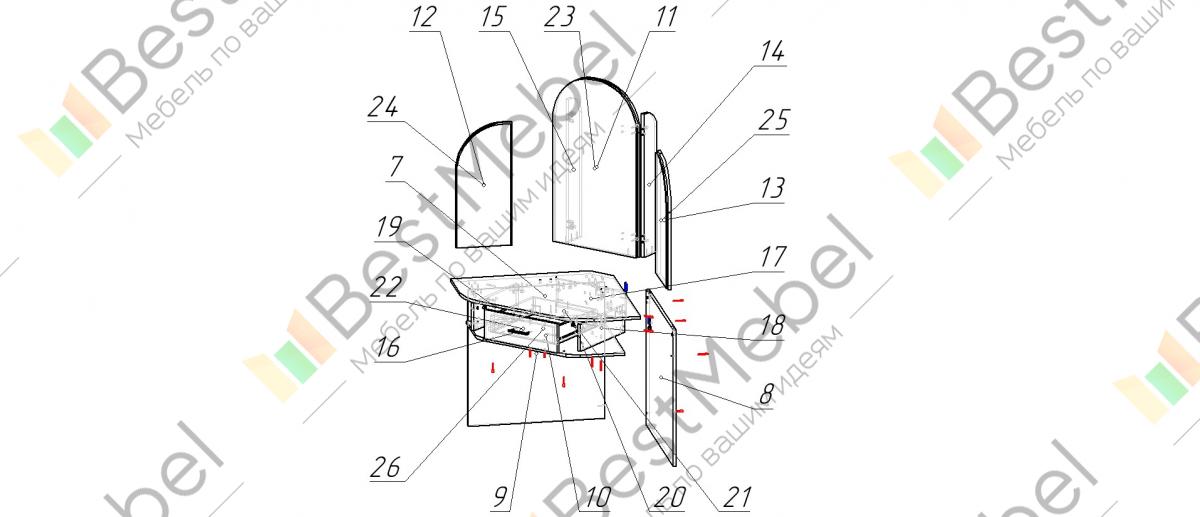Трюмо румба 4 2524 схема сборки