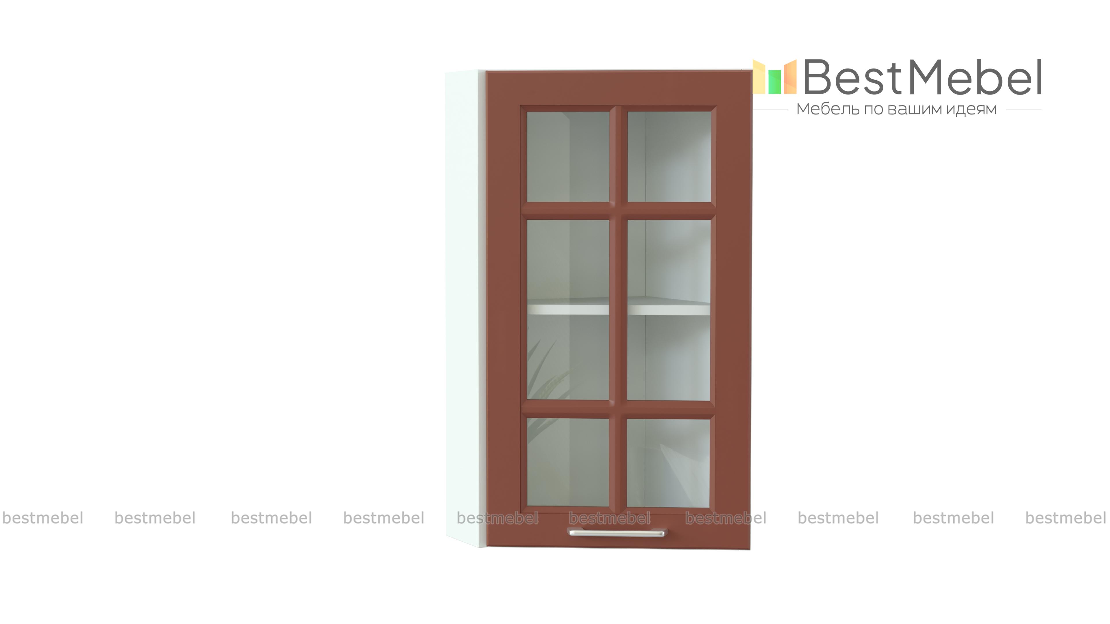 Шкаф верхний торцевой остекленный Европа BMS - Фото