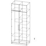 ЭСКИЗ Распашной шкаф Вилета 5 (1000х2600х600)