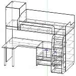 Чертеж Детская кровать-чердак Киви К8 BMS