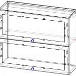 Чертеж Шкаф-витрина Маргарита 2 двери BMS