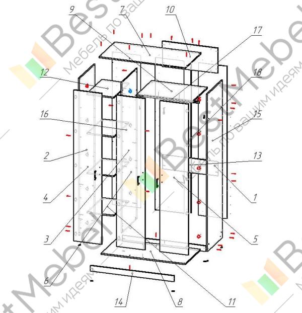 Схема сборки шкафа распашной. Шкаф угловой Меркурий 1 распашной схема сборки.